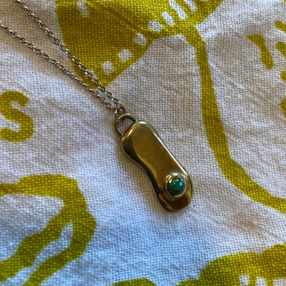 Gold Seaworthy PDX Brass & Turquoise Necklace Mod
